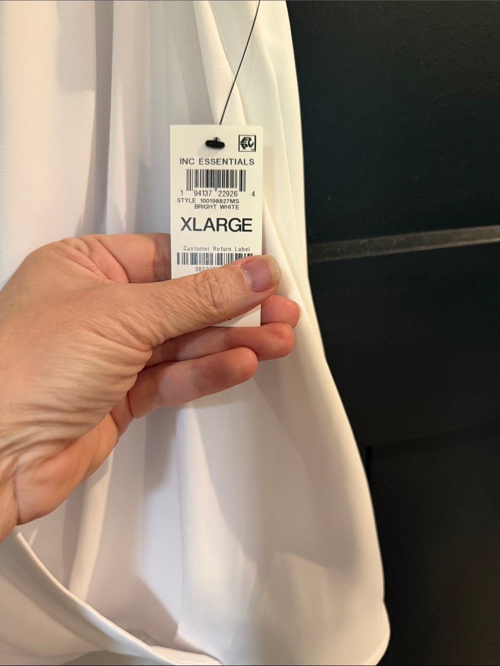 INC International Concepts White Draped Surplice Sleeveless XL NWT - Picture 4 of 11